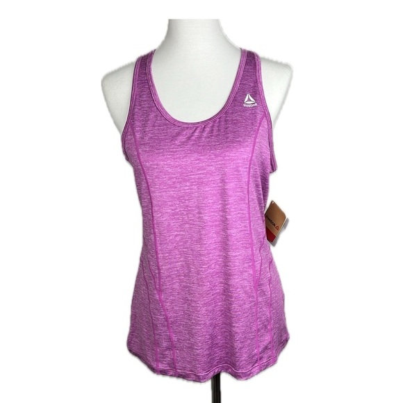 Reebok Training Dynamic Scoop Racerback Slim Athletic Fit Tank Top Orchid Sz M - Picture 1 of 12